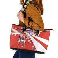 Personalized Paraguay Football Leather Tote Bag Lion Eagle Mascot Floral