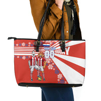 Personalized Paraguay Football Leather Tote Bag Lion Eagle Mascot Floral