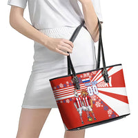 Personalized Paraguay Football Leather Tote Bag Lion Eagle Mascot Floral