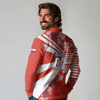 Personalized Paraguay Football Long Sleeve Polo Shirt Lion Eagle Mascot Floral
