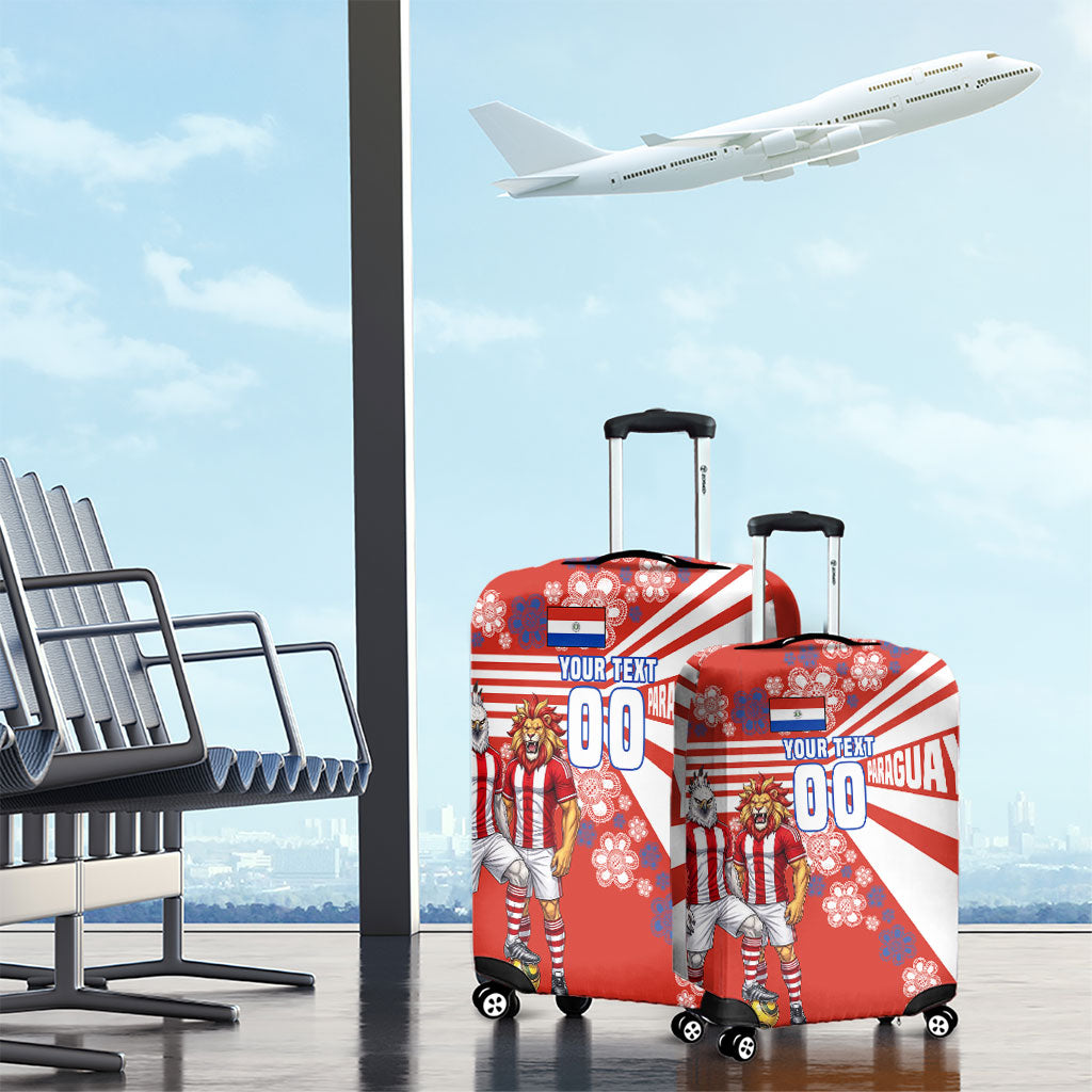 Personalized Paraguay Football Luggage Cover Lion Eagle Mascot Floral