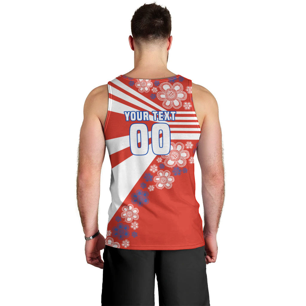 Personalized Paraguay Football Men Tank Top Lion Eagle Mascot Floral
