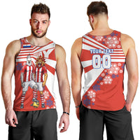 Personalized Paraguay Football Men Tank Top Lion Eagle Mascot Floral