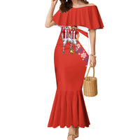 Personalized Paraguay Football Mermaid Dress Lion Eagle Mascot Floral