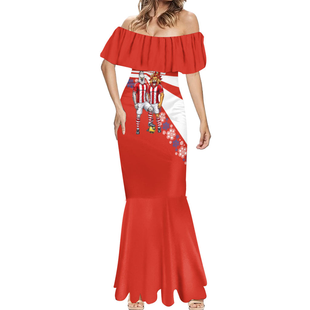 Personalized Paraguay Football Mermaid Dress Lion Eagle Mascot Floral