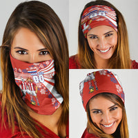 Personalized Paraguay Football Neck Gaiter Lion Eagle Mascot Floral