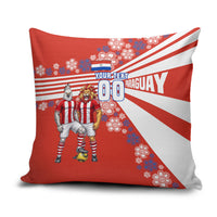 Personalized Paraguay Football Pillow Cover Lion Eagle Mascot Floral