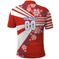 Personalized Paraguay Football Polo Shirt Lion Eagle Mascot Floral