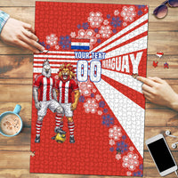 Personalized Paraguay Football Puzzle Lion Eagle Mascot Floral