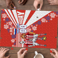 Personalized Paraguay Football Puzzle Lion Eagle Mascot Floral