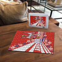 Personalized Paraguay Football Puzzle Lion Eagle Mascot Floral