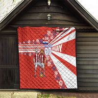 Personalized Paraguay Football Quilt Lion Eagle Mascot Floral