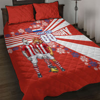 Personalized Paraguay Football Quilt Bed Set Lion Eagle Mascot Floral