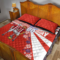 Personalized Paraguay Football Quilt Bed Set Lion Eagle Mascot Floral