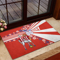 Personalized Paraguay Football Rubber Doormat Lion Eagle Mascot Floral