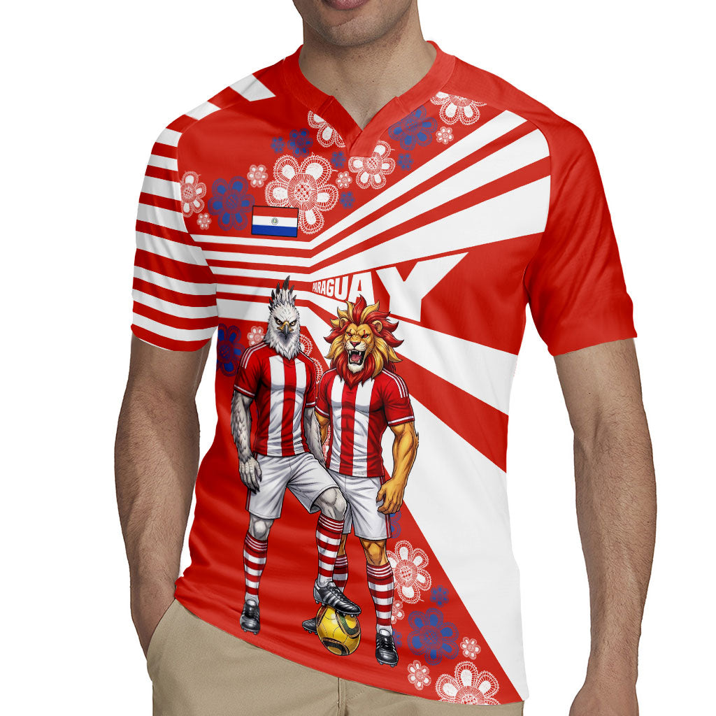 Personalized Paraguay Football Rugby Jersey Lion Eagle Mascot Floral