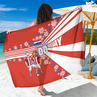 Personalized Paraguay Football Sarong Lion Eagle Mascot Floral