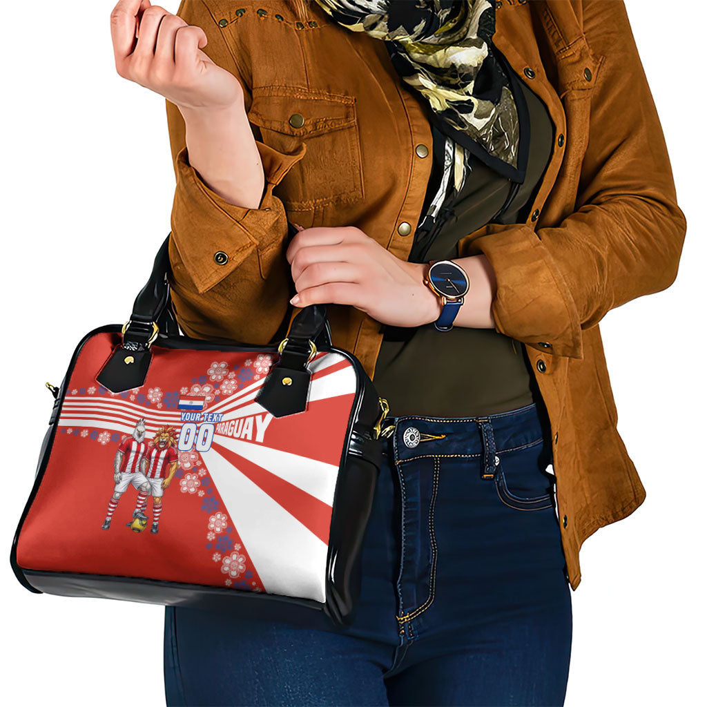Personalized Paraguay Football Shoulder Handbag Lion Eagle Mascot Floral