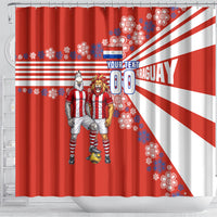Personalized Paraguay Football Shower Curtain Lion Eagle Mascot Floral