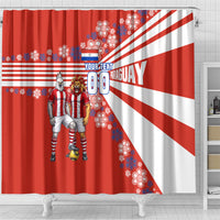 Personalized Paraguay Football Shower Curtain Lion Eagle Mascot Floral
