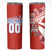 Personalized Paraguay Football Skinny Tumbler Lion Eagle Mascot Floral