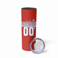 Personalized Paraguay Football Skinny Tumbler Lion Eagle Mascot Floral