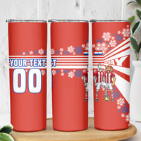 Personalized Paraguay Football Skinny Tumbler Lion Eagle Mascot Floral