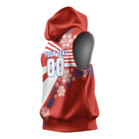 Personalized Paraguay Football Sleeveless Hoodie Lion Eagle Mascot Floral