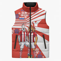 Personalized Paraguay Football Sleeveless Puffer Jacket Lion Eagle Mascot Floral