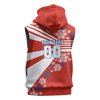 Personalized Paraguay Football Sleeveless Zip Hoodie Lion Eagle Mascot Floral