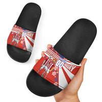 Personalized Paraguay Football Slide Sandals Lion Eagle Mascot Floral