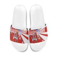 Personalized Paraguay Football Slide Sandals Lion Eagle Mascot Floral