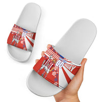 Personalized Paraguay Football Slide Sandals Lion Eagle Mascot Floral