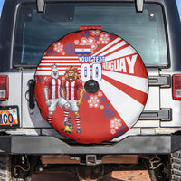 Personalized Paraguay Football Spare Tire Cover Lion Eagle Mascot Floral