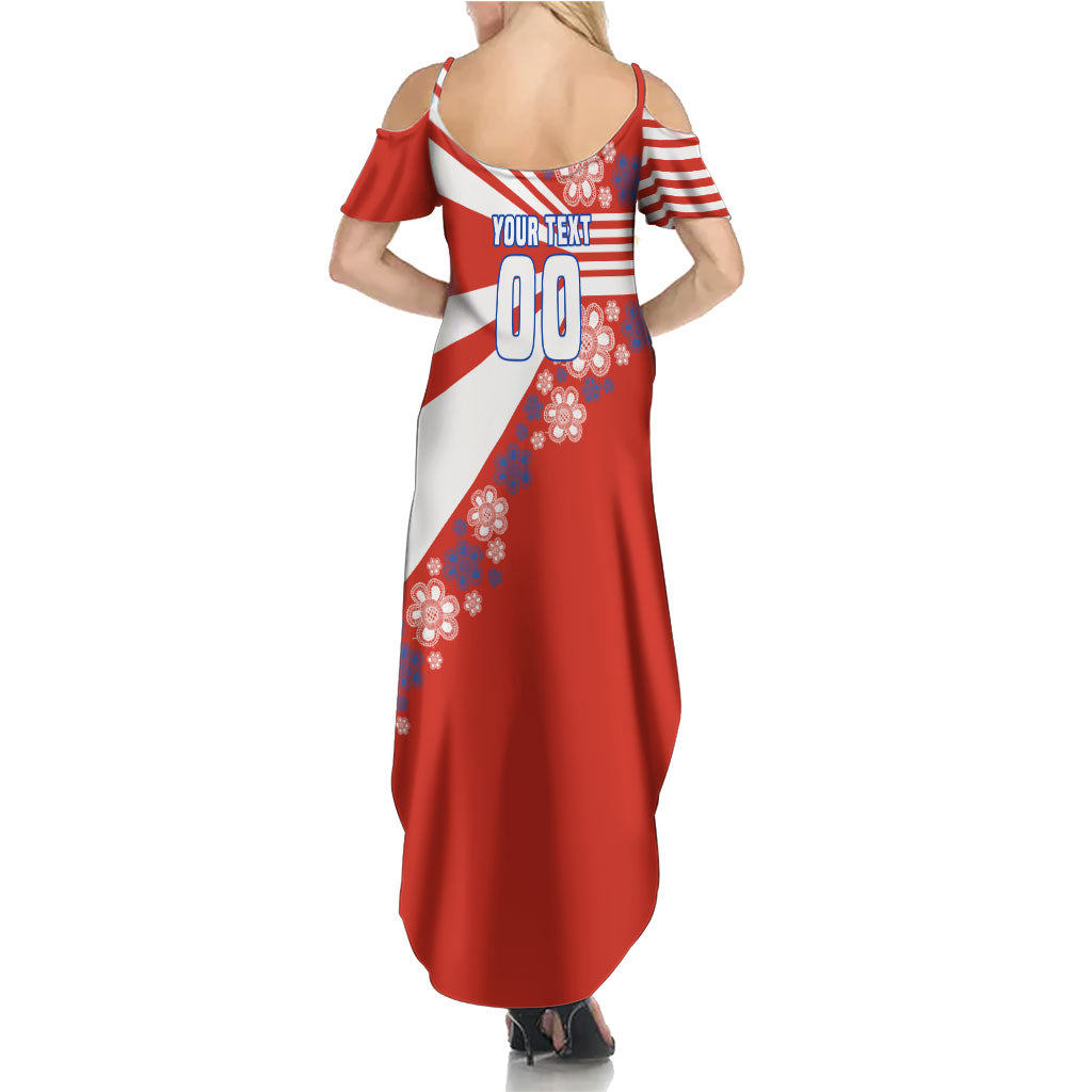 Personalized Paraguay Football Summer Maxi Dress Lion Eagle Mascot Floral