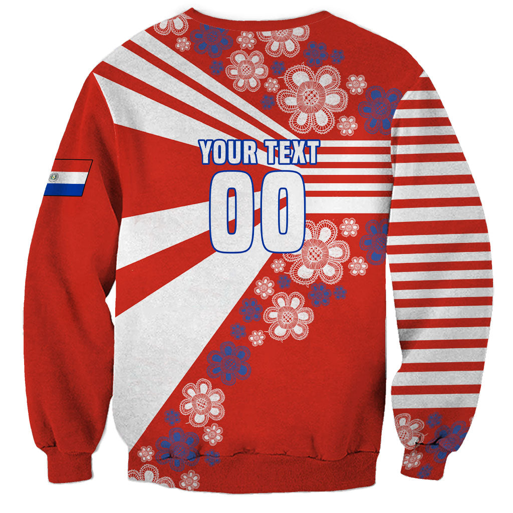 Personalized Paraguay Football Sweatshirt Lion Eagle Mascot Floral