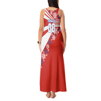 Personalized Paraguay Football Tank Maxi Dress Lion Eagle Mascot Floral