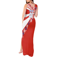 Personalized Paraguay Football Tank Maxi Dress Lion Eagle Mascot Floral