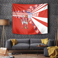 Personalized Paraguay Football Tapestry Lion Eagle Mascot Floral