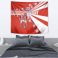 Personalized Paraguay Football Tapestry Lion Eagle Mascot Floral