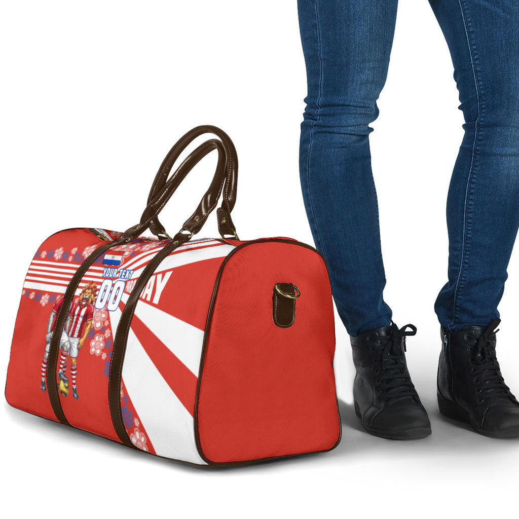 Personalized Paraguay Football Travel Bag Lion Eagle Mascot Floral