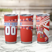 Personalized Paraguay Football Tumbler Cup Lion Eagle Mascot Floral