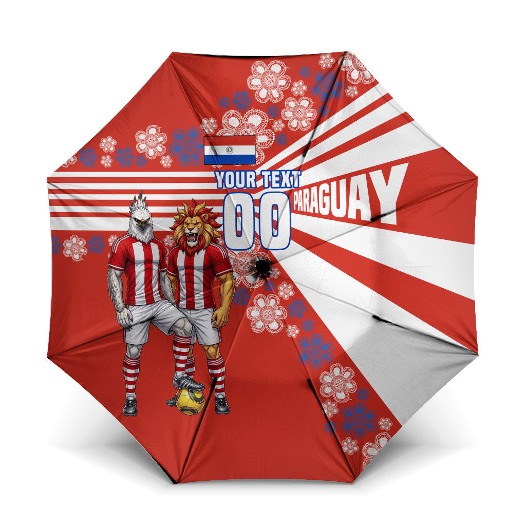 Personalized Paraguay Football Umbrella Lion Eagle Mascot Floral