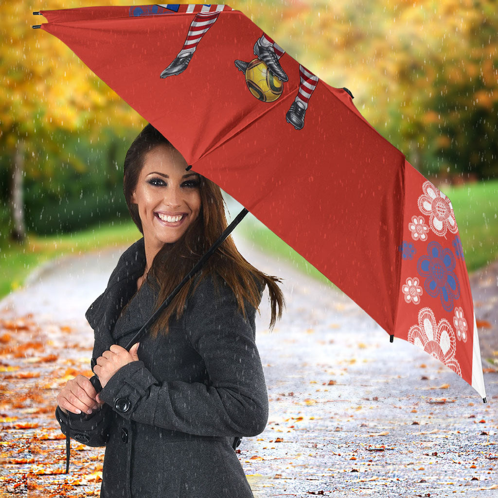 Personalized Paraguay Football Umbrella Lion Eagle Mascot Floral