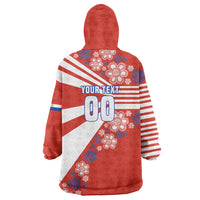 Personalized Paraguay Football Wearable Blanket Hoodie Lion Eagle Mascot Floral