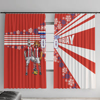 Personalized Paraguay Football Window Curtain Lion Eagle Mascot Floral
