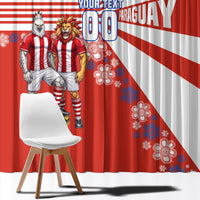 Personalized Paraguay Football Window Curtain Lion Eagle Mascot Floral
