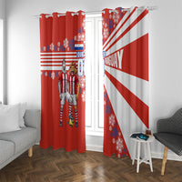 Personalized Paraguay Football Window Curtain Lion Eagle Mascot Floral