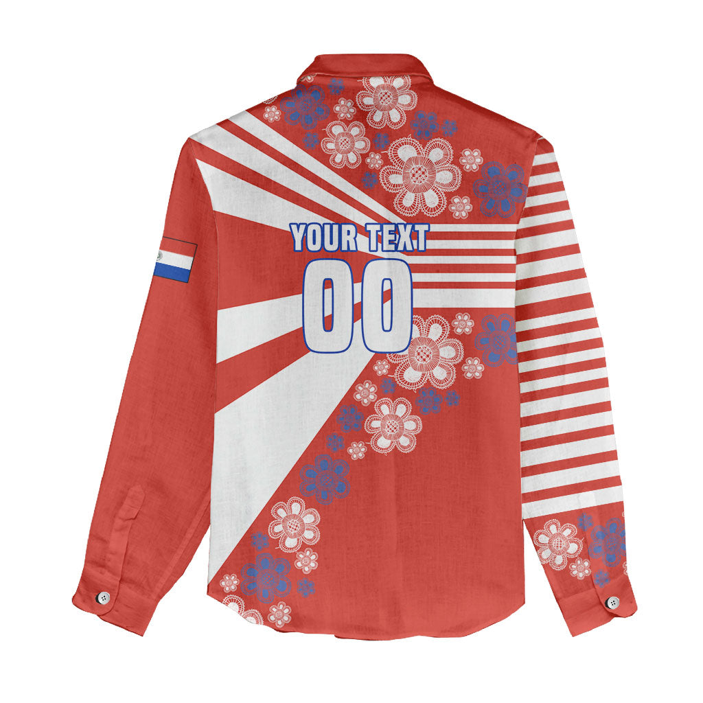 Personalized Paraguay Football Women Casual Shirt Lion Eagle Mascot Floral