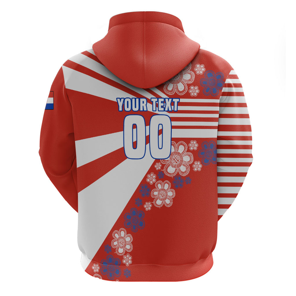 Personalized Paraguay Football Zip Hoodie Lion Eagle Mascot Floral